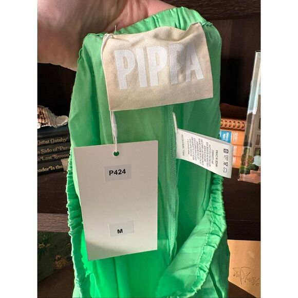 NWT Pippa The Label Green Satin Kimberly Pants Size Medium - Picture 7 of 9